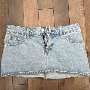 Ediked Denim Mini Skirt